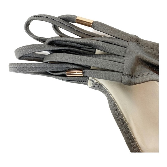 Eberjey Beach Glow Jagger Strappy Beaded Bottom in Sage Grey Size Medium - Picture 4 of 6